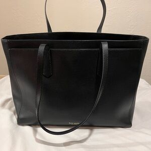 Kate Spade Large Black Leather Tote Shoulder Bag